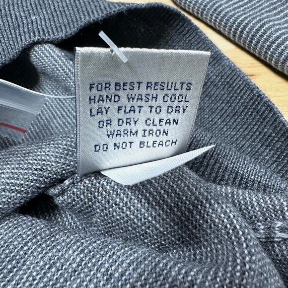 Peter Millar Needle Stripe Wool Quarter Zip Sweater Gray Men's Size Small NWT - Picture 9 of 12